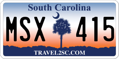 SC license plate MSX415