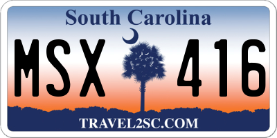 SC license plate MSX416