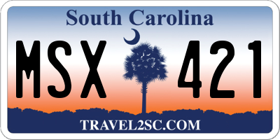 SC license plate MSX421