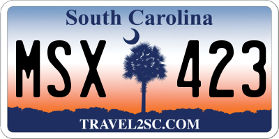 SC license plate MSX423
