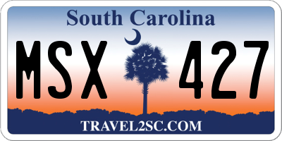SC license plate MSX427
