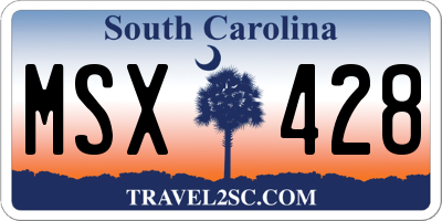 SC license plate MSX428
