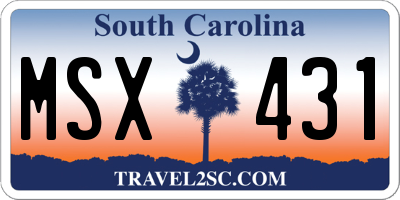 SC license plate MSX431