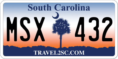 SC license plate MSX432