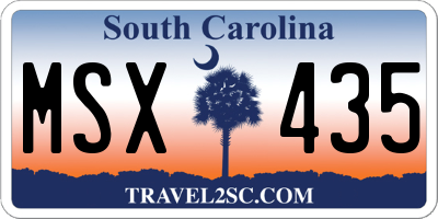 SC license plate MSX435