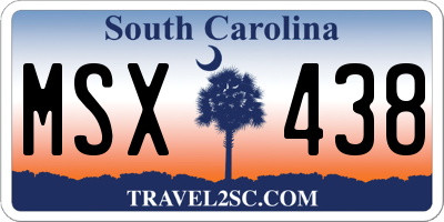 SC license plate MSX438