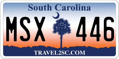 SC license plate MSX446