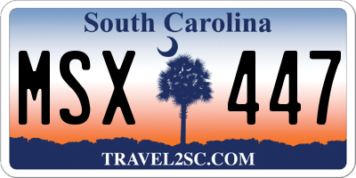 SC license plate MSX447