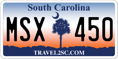 SC license plate MSX450