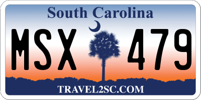 SC license plate MSX479