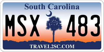 SC license plate MSX483