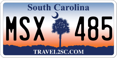 SC license plate MSX485