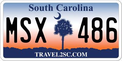SC license plate MSX486