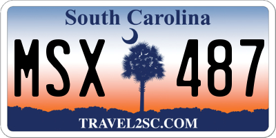 SC license plate MSX487