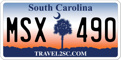 SC license plate MSX490