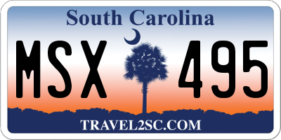 SC license plate MSX495