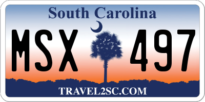 SC license plate MSX497