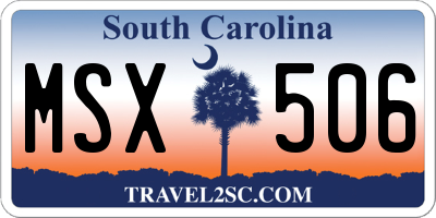 SC license plate MSX506