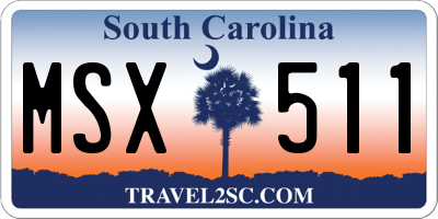 SC license plate MSX511