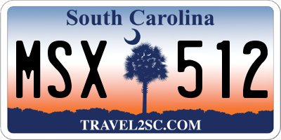 SC license plate MSX512