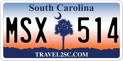 SC license plate MSX514