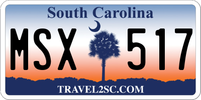 SC license plate MSX517