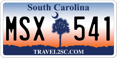 SC license plate MSX541