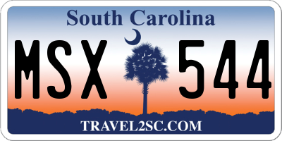 SC license plate MSX544