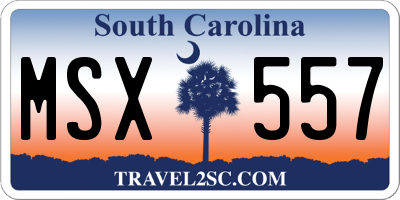 SC license plate MSX557