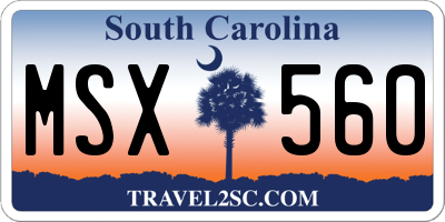 SC license plate MSX560