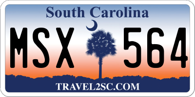 SC license plate MSX564