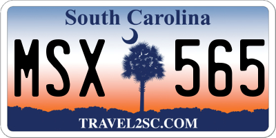 SC license plate MSX565