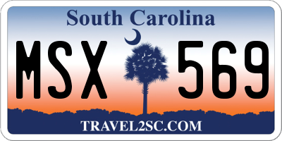 SC license plate MSX569