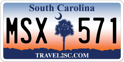 SC license plate MSX571