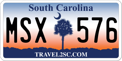 SC license plate MSX576
