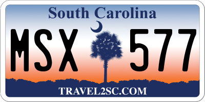 SC license plate MSX577