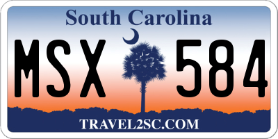 SC license plate MSX584
