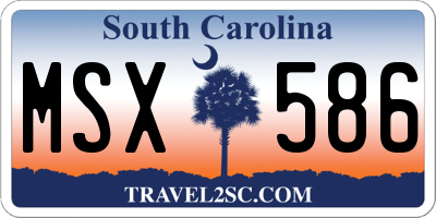 SC license plate MSX586