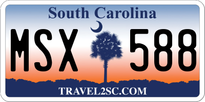 SC license plate MSX588