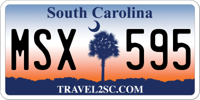 SC license plate MSX595