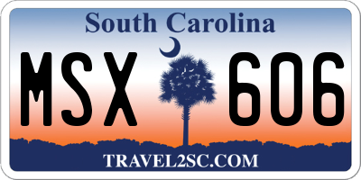 SC license plate MSX606