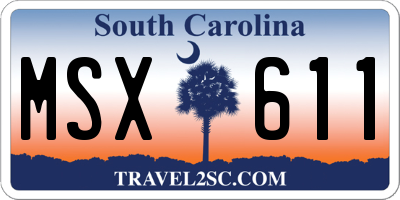 SC license plate MSX611