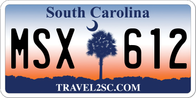 SC license plate MSX612
