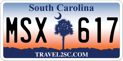 SC license plate MSX617