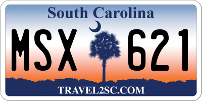 SC license plate MSX621