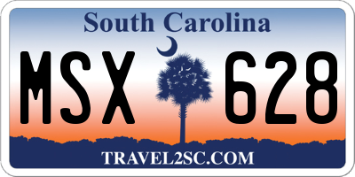 SC license plate MSX628