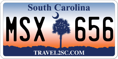 SC license plate MSX656
