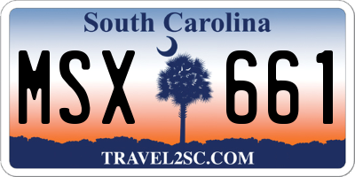 SC license plate MSX661