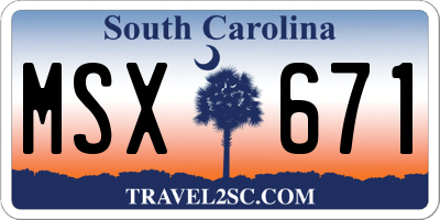 SC license plate MSX671