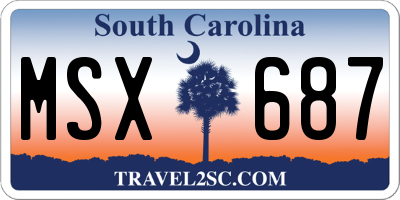 SC license plate MSX687